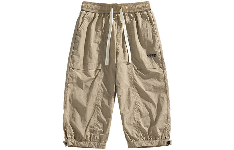 Jeep Mid Rise Lace Up 7/8 Casual Shorts Unisex