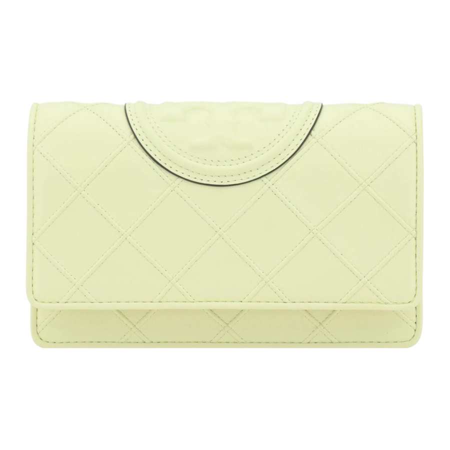 TORY BURCH Fleming Leather Crossbody Bag, Shoulder Bag Mini Women's Lemon Yellow