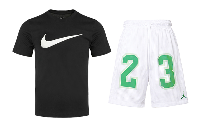 Nike Nike Casual Sportswear Men's Black+White Crew Neck Moderate