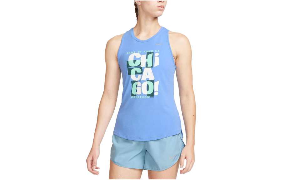 Nike Nike Tank Tops Women's Blue Crew Neck Moderate Straight Fit