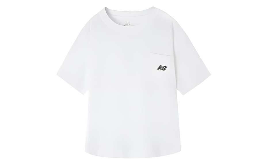 New Balance New Balance T Shirts Women's White Crew Neck Moderate Straight Fit