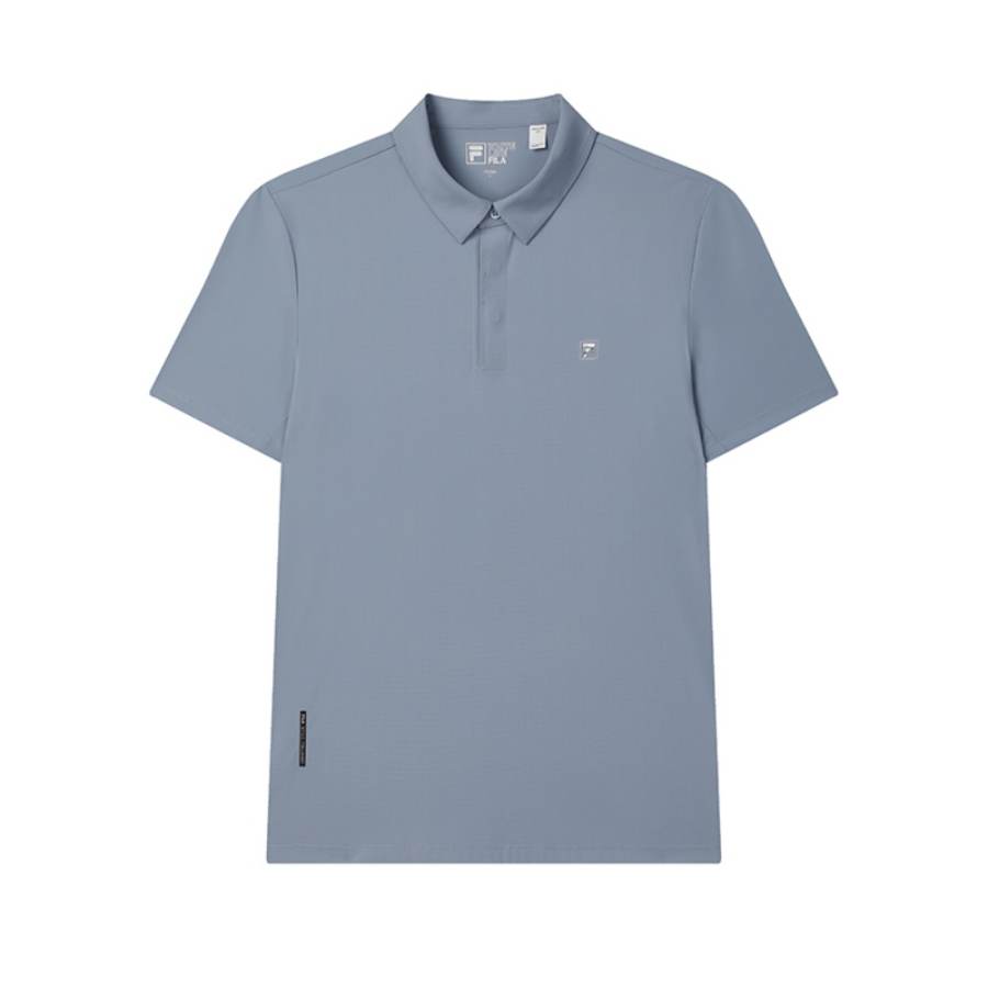FILA WHITE Polo Shirt Men's Polar Ice Blue