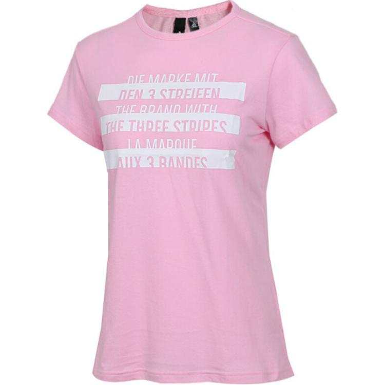 Adidas Adidas T Shirts Women's Pink Crew Neck Moderate