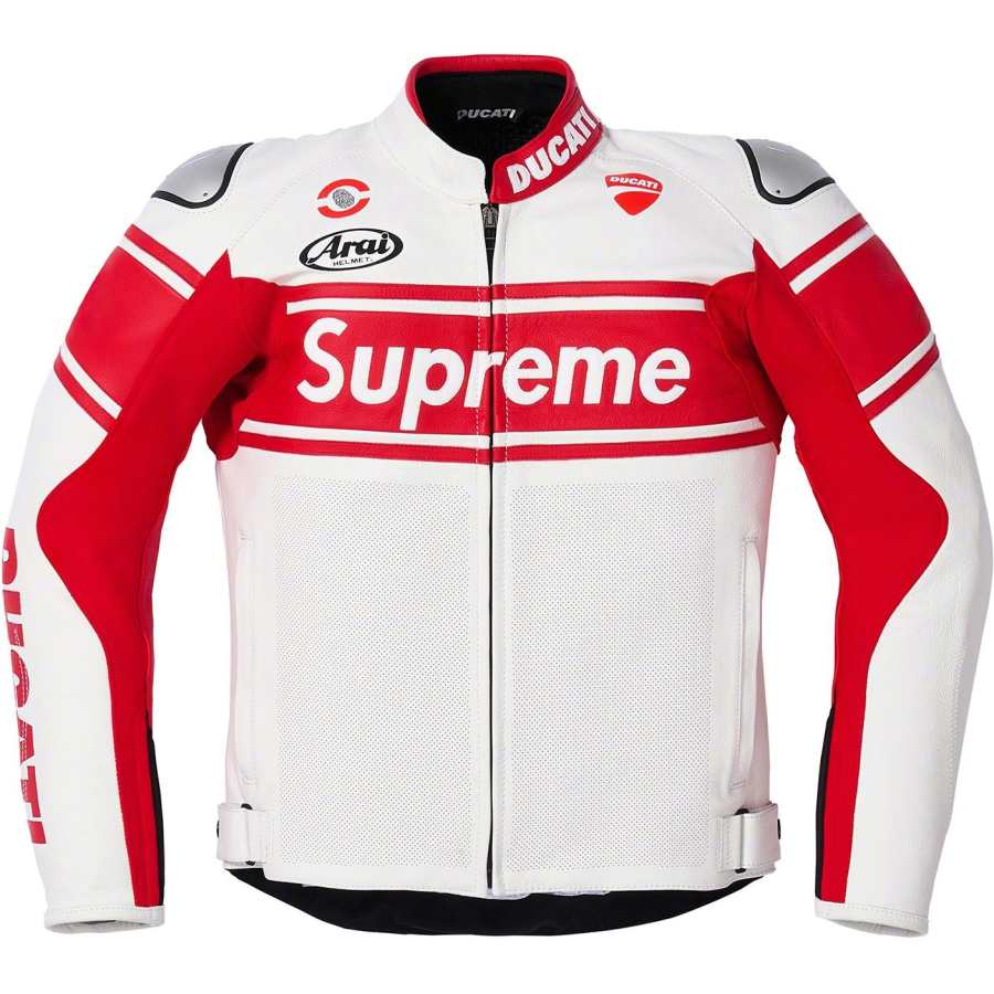 Supreme Supreme X Ducati X Dainese SS24 WEEK16 Racing Jacket Unisex Logo Letter Print Zipper Racing Jacket Red