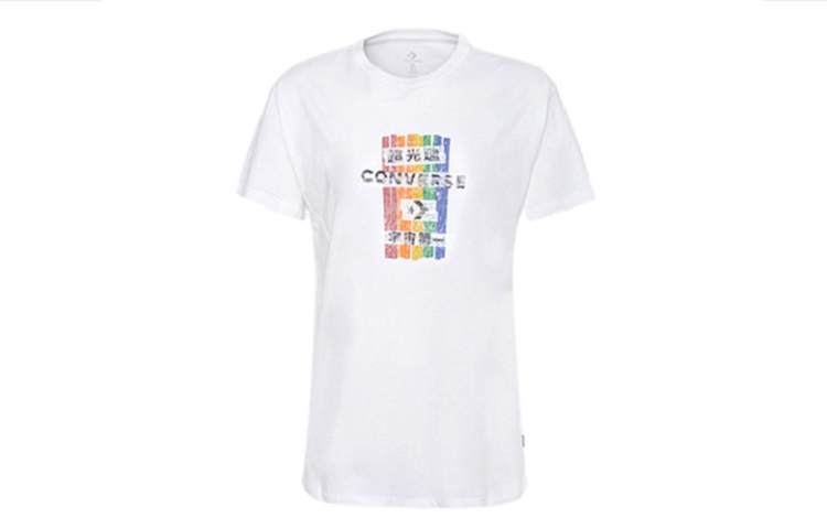 Converse Converse T Shirts Women's White Crew Neck Moderate