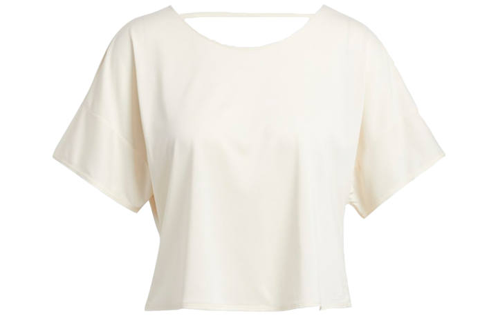 Adidas Adidas Crop Tops Women's Ecru Crew Neck Moderate