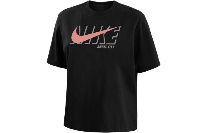 Nike Nike T Shirts Women's Black Crew Neck Moderate Straight Fit