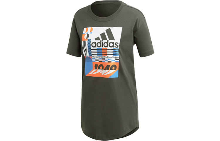 Adidas Adidas T Shirts Women's Earthy Brown Crew Neck Moderate Straight Fit