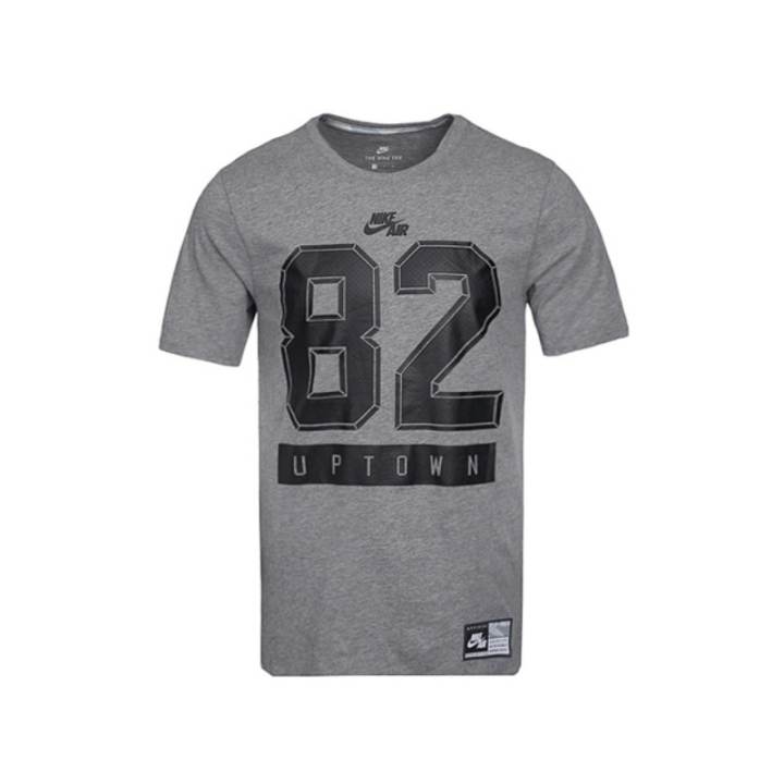 Nike Nike T Shirts Men's Gray Crew Neck Moderate Straight Fit