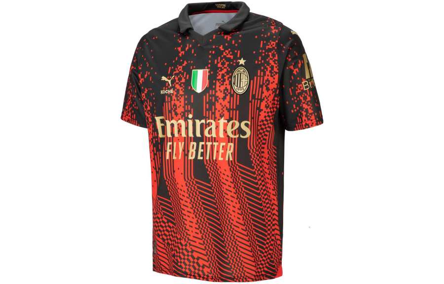 PUMA AC Beige Blue Soccer Jersey Player Edition Men's Flame Red Black