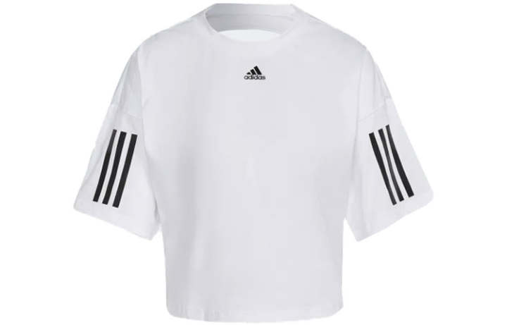 Adidas Adidas Crop Tops Women's White Crew Neck Moderate
