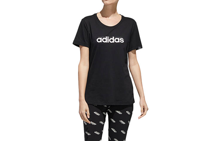 Adidas Adidas T Shirts Women's Black Crew Neck Moderate Straight Fit