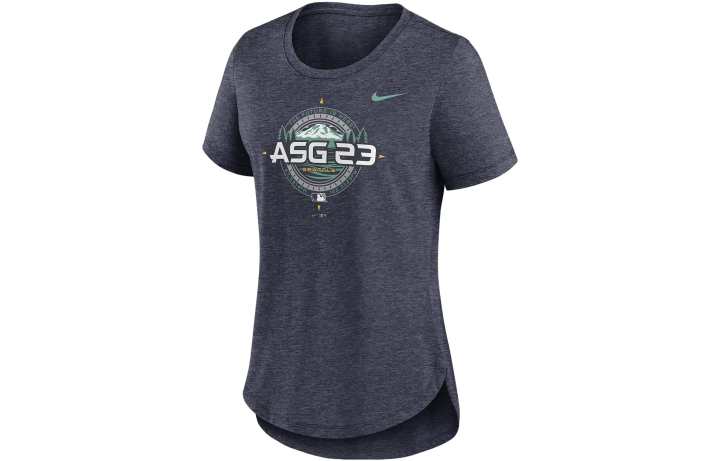 Nike Nike T Shirts Women's Marine Blue Crew Neck Moderate Straight Fit