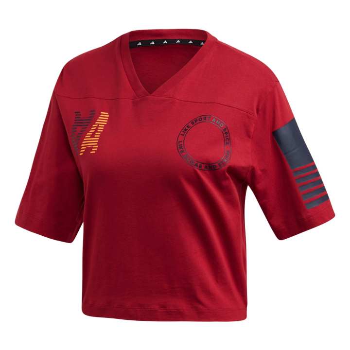Adidas Adidas T Shirts Women's Red V Neck Moderate