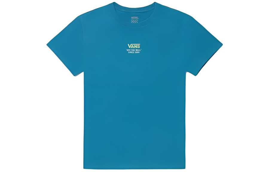 Vans T Shirts Women's Blue Crew Neck Moderate Straight Fit