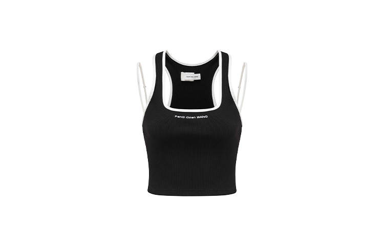 Feng Chen Wang Feng Chen Wang Logo-embroidered Cropped Top
