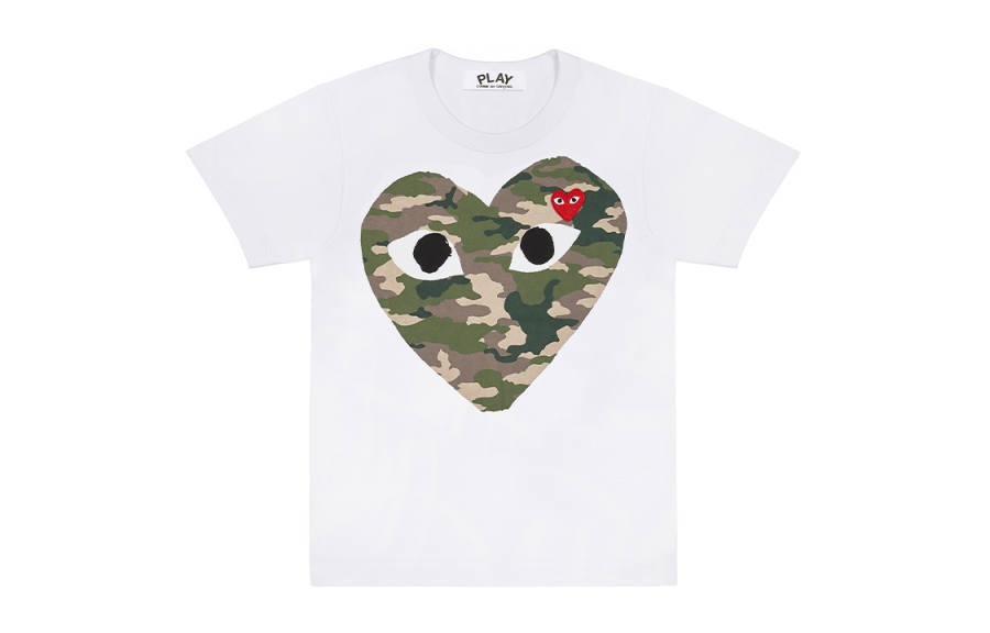 CDG Play T Shirts Women's Crew Neck Moderate Straight Fit