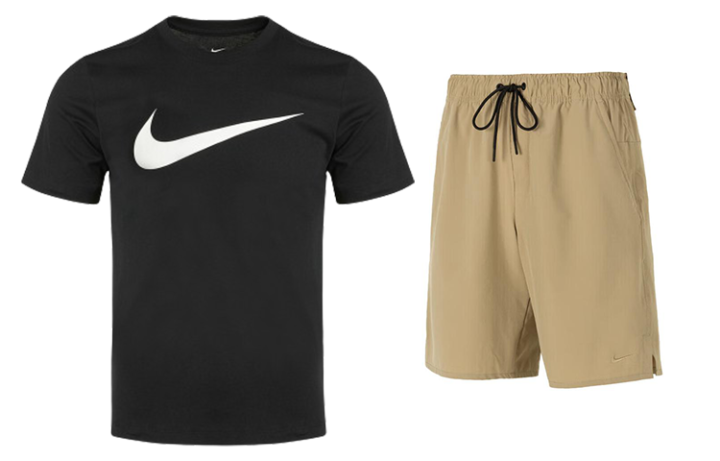 Nike Nike Casual Sportswear Men's Black+Khaki Crew Neck Moderate