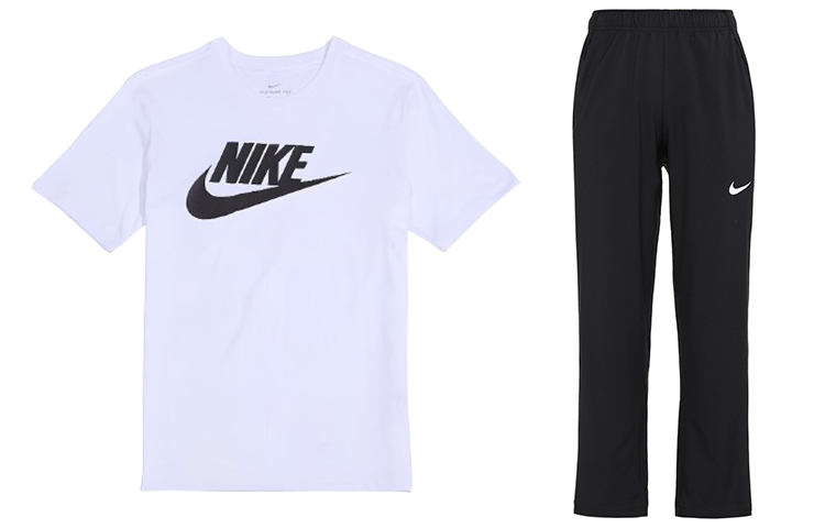 Nike Nike Casual Sportswear Men's White+Black Crew Neck Moderate