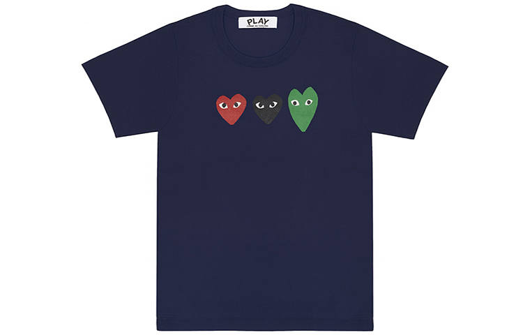 CDG Play T Shirt Women's Navy Blue