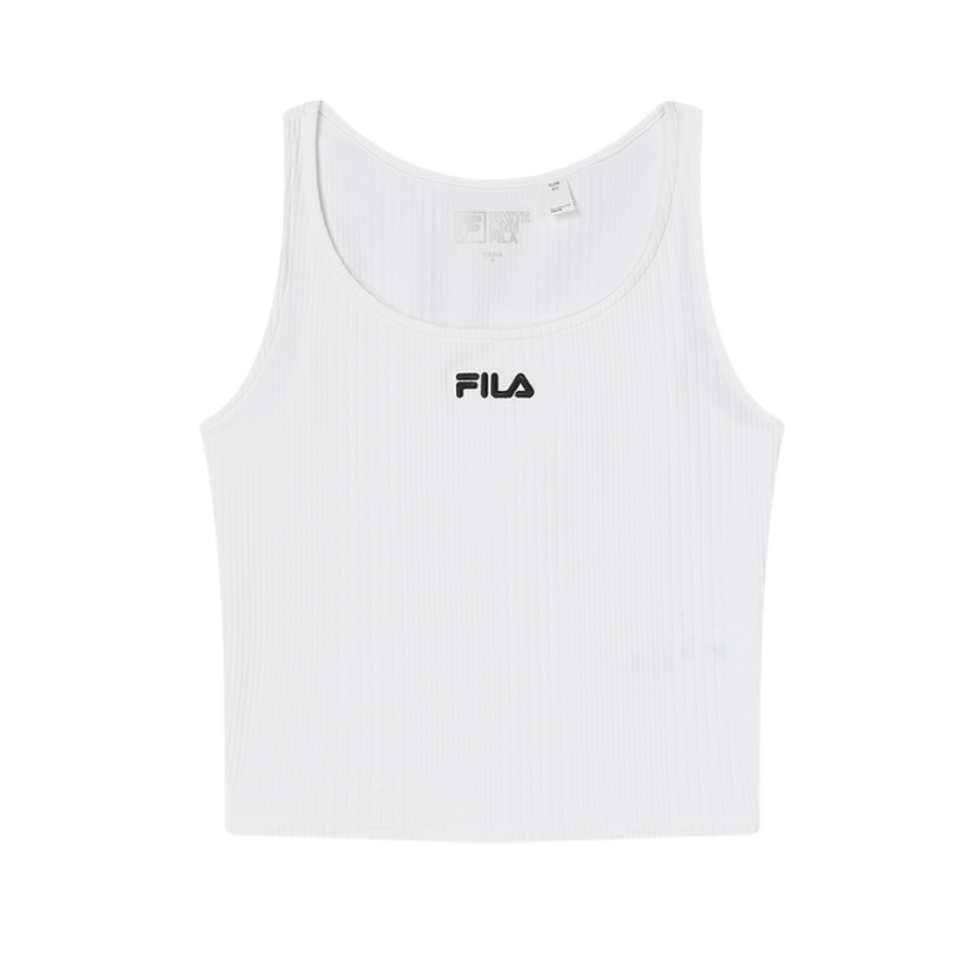 FILA Tank Tops Women's White Crew Neck Thin Racerback