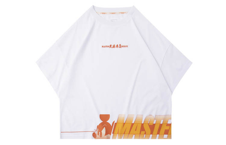Li-Ning Li Ning X Disney T Shirts Women's White Crew Neck Moderate Straight Fit