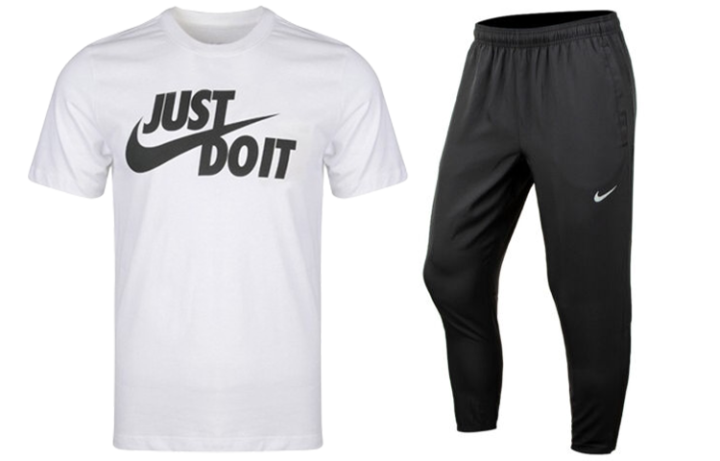 Nike Nike Casual Sportswear Men's White+Black Crew Neck Moderate