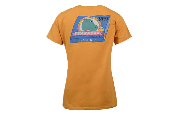 Vans T Shirts Women's Yellow Crew Neck Moderate Other