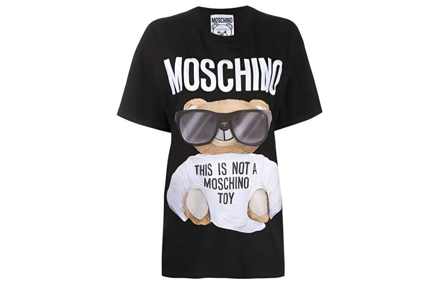 MOSCHINO Drop Shoulder Sleeve T Shirt Women's Black