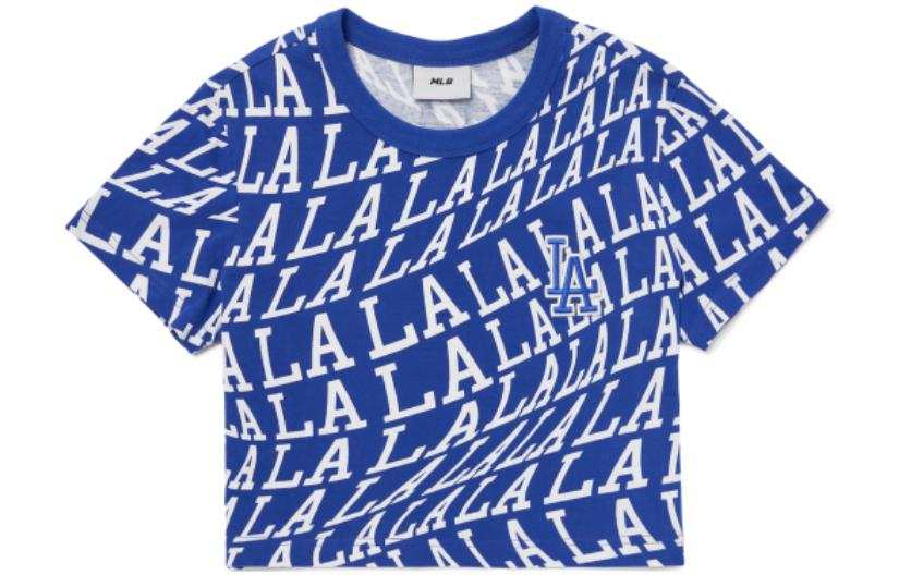 MLB MLB Crop Tops Women's Blue Crew Neck Moderate