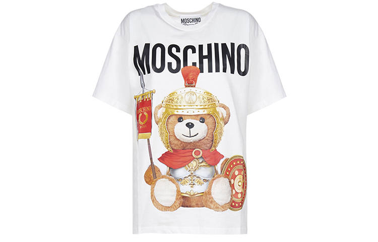MOSCHINO Drop Shoulder Sleeve T Shirt Women's White