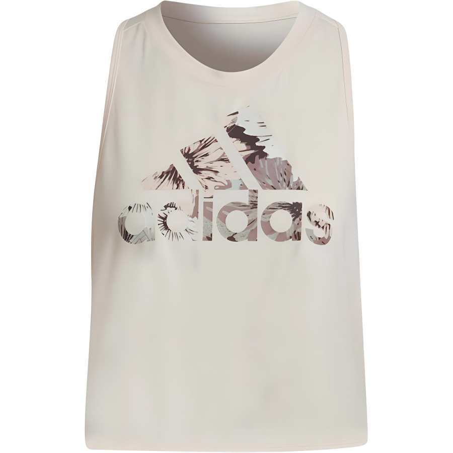 Adidas Adidas Tank Tops Women's Ecru Crew Neck Moderate Straight Fit