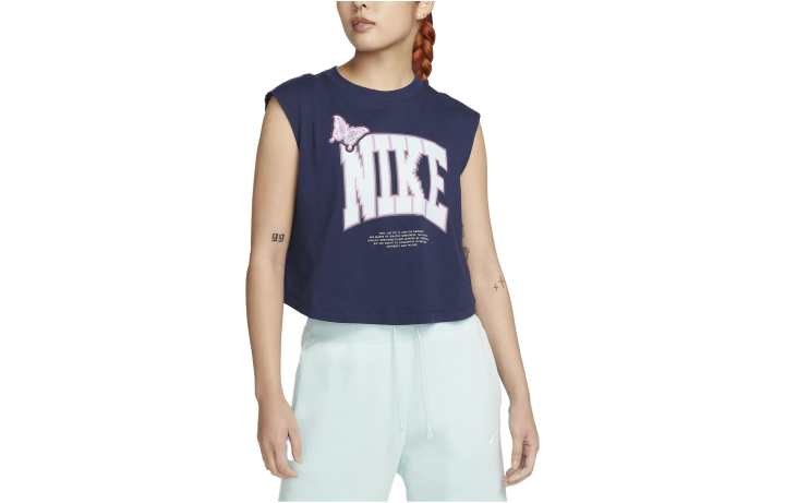 Nike Nike Tank Tops Women's Dark Blue Crew Neck Moderate Straight Fit