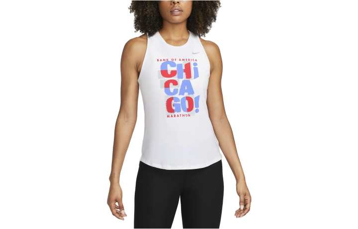 Nike Nike Dri Fit Tank Tops Women's White Crew Neck Moderate Straight Fit