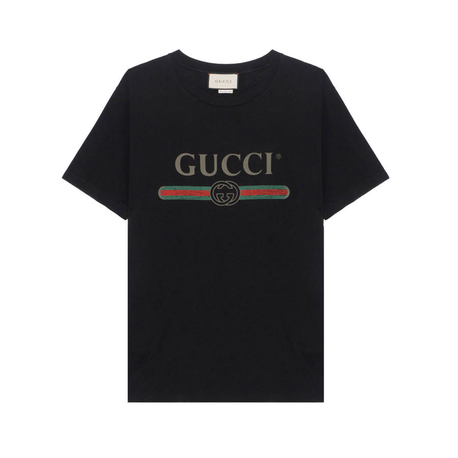 GUCCI Interlocking G Cotton T-shirt Black