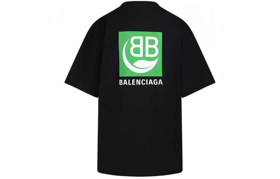 Balenciaga Drop Shoulder Sleeve T Shirt Women's Black Loose Fit