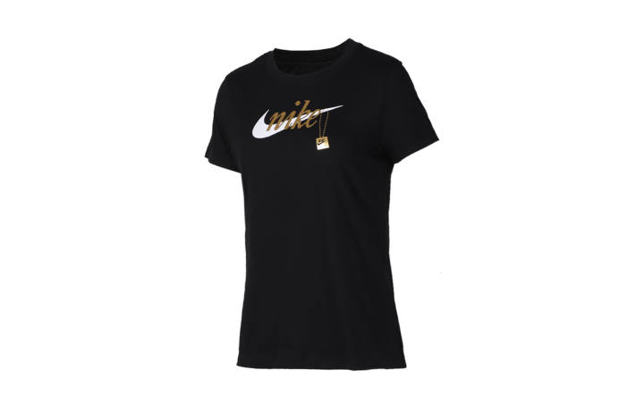 Nike Nike T Shirts Women's Black Crew Neck Moderate Straight Fit