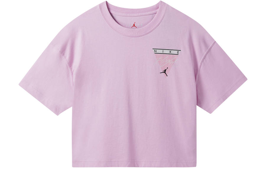 Jordan Jordan Crop Tops Women's Pink Crew Neck Moderate
