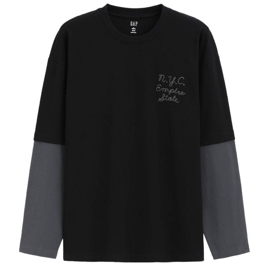 GAP GAP T Shirts Unisex Crew Neck Mock Two Piece