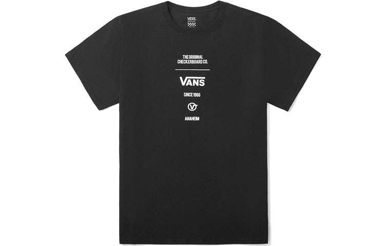 Vans T Shirts Women's Black Crew Neck Moderate Straight Fit