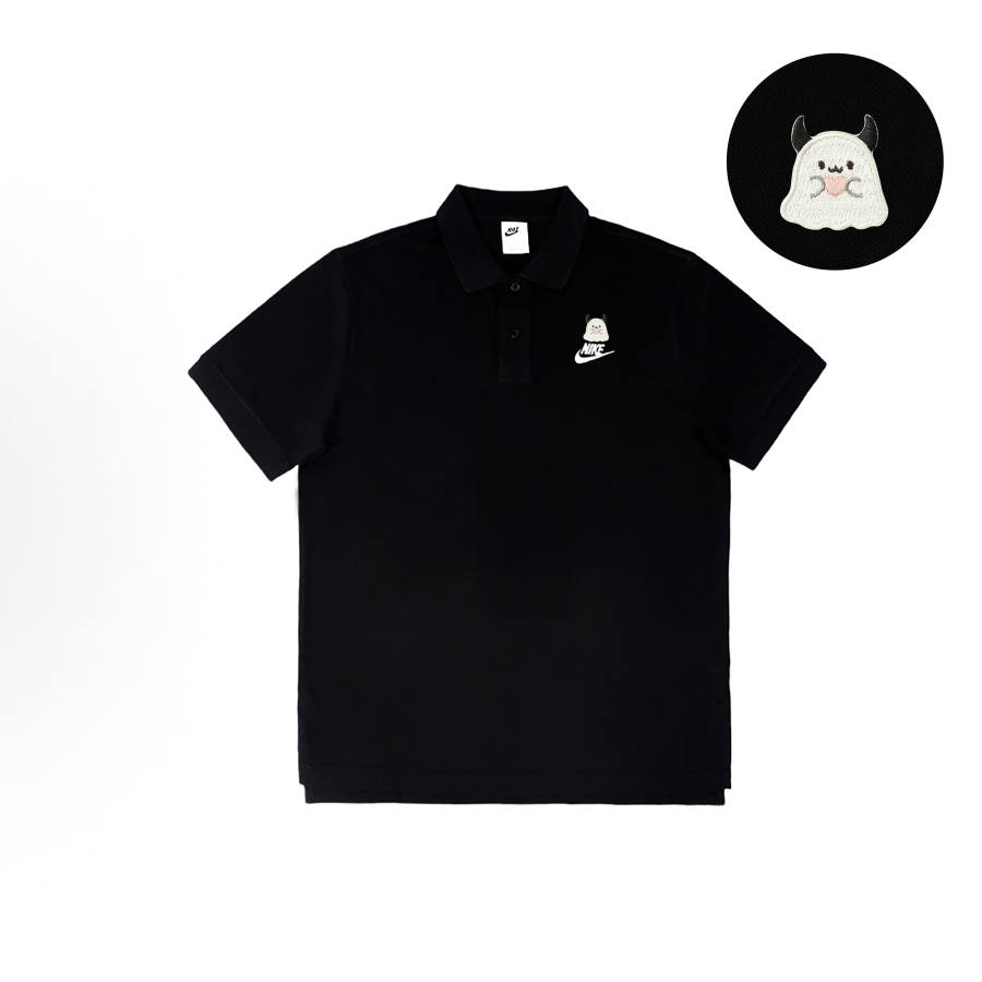 Nike Nike Polo Shirts Unisex Black Polo Collar Moderate Straight Fit