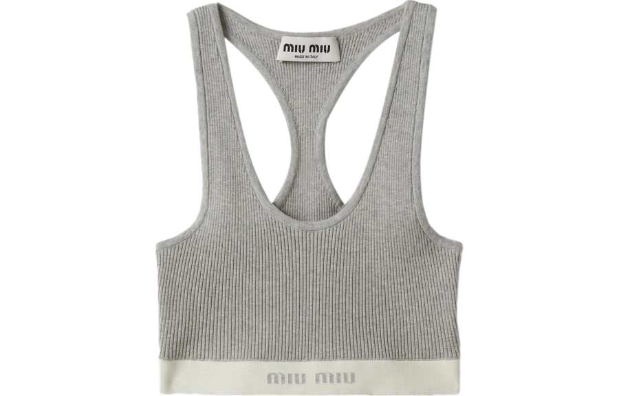 MIU MIU SS24 Tank Top Women's Light Gray