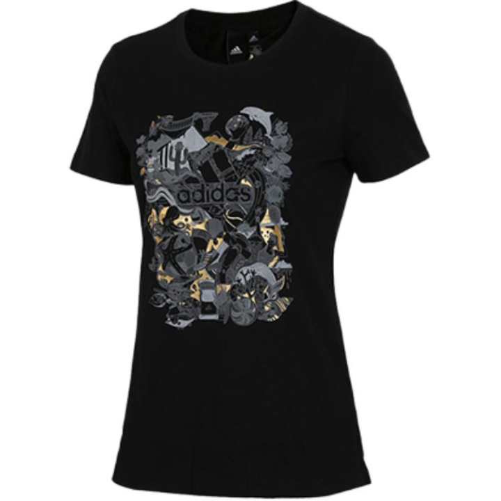 Adidas Adidas T Shirts Women's Black Crew Neck Moderate