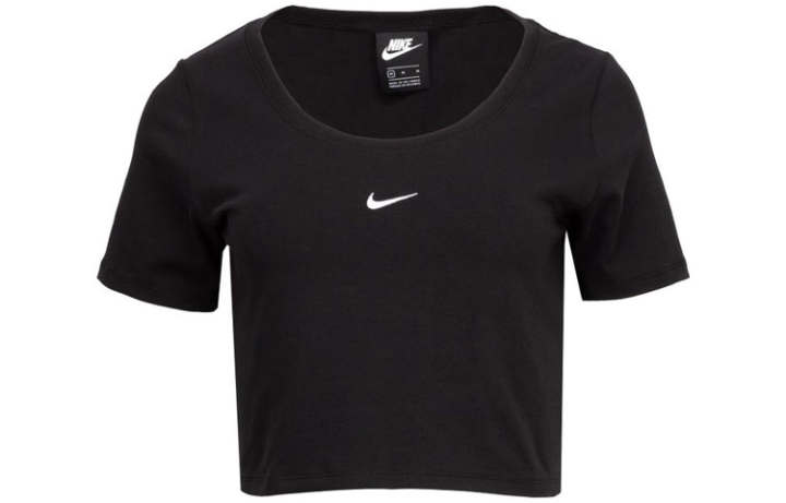 Nike Nike Sportswear Essentials Crop Tops Women's Black Crew Neck Moderate