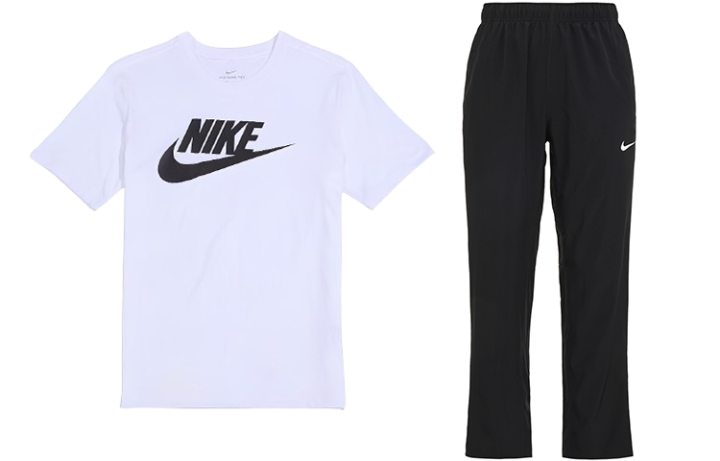 Nike Nike Casual Sportswear Men's White+Black Crew Neck Moderate