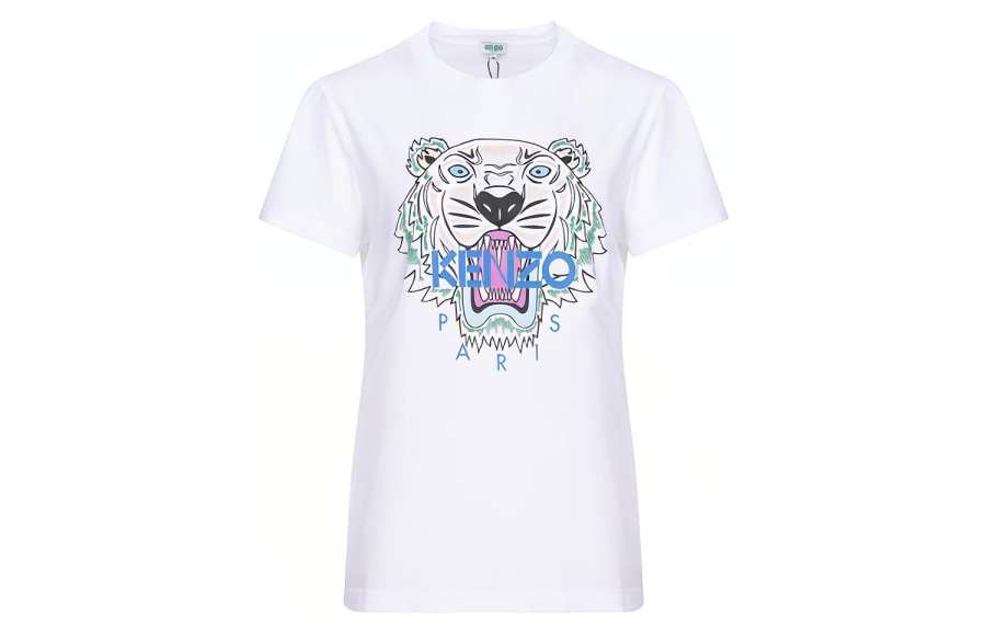 KENZO T Shirts Women's White Crew Neck Moderate Straight Fit