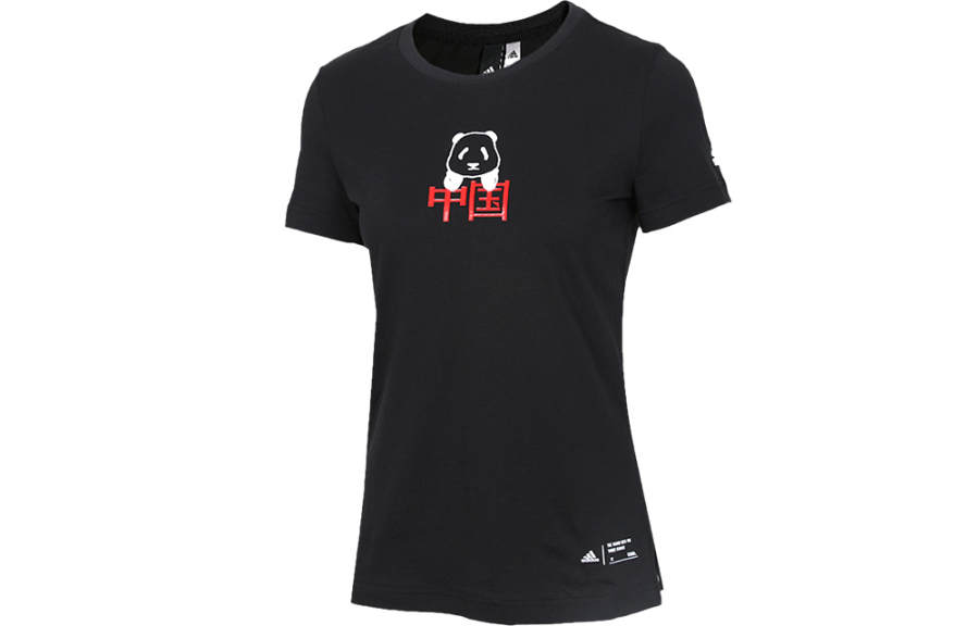 Adidas Adidas T Shirts Women's Black Crew Neck Moderate Straight Fit