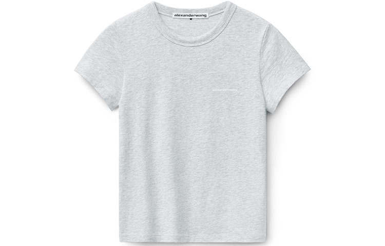 Alexander Wang T Shirts Women's Light Heather Gray Crew Neck Moderate Straight Fit