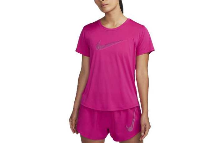 Nike Nike T Shirts Women's Rose Red Crew Neck Moderate Straight Fit
