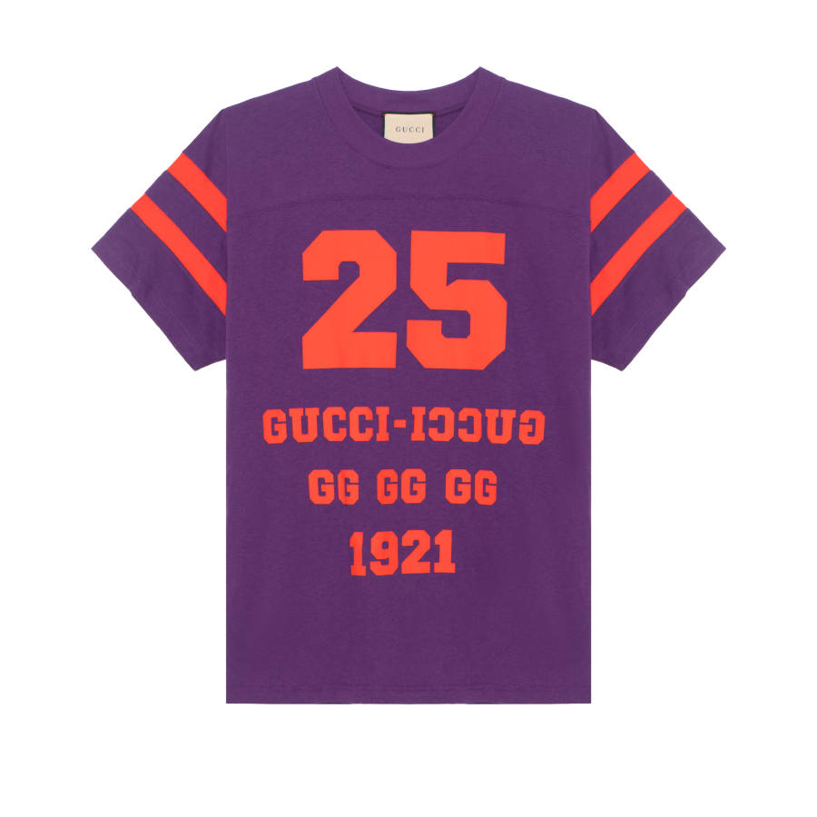 GUCCI T Shirts Women's Purple Crew Neck Moderate Straight Fit